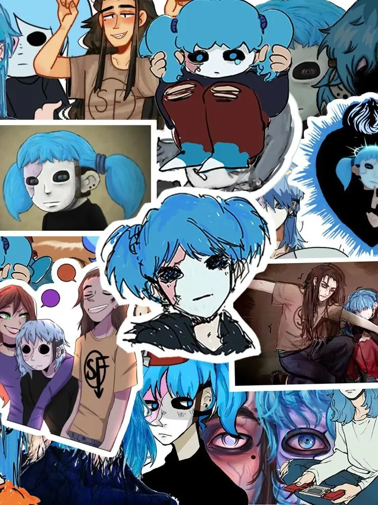 AliExpress MOLLK 10/30/52pcs Horror Sally Face Stickers Aesthetics Sally Anime Sticker Waterproof Laptop Skateboard Notebook Bike Graffiti Decals