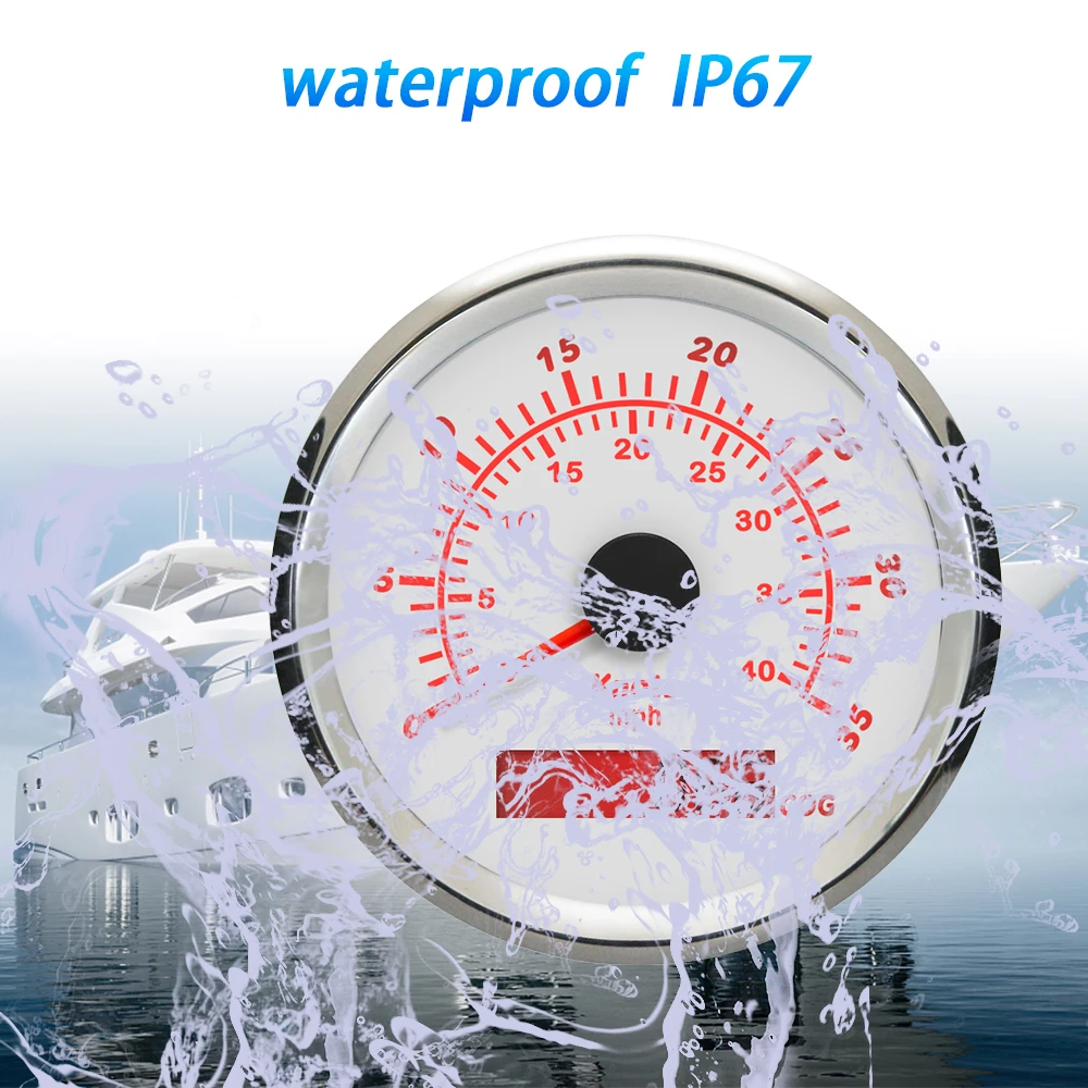 Newest Marine 85mm 0-15knots 0-35knots 0-70knots GPS Speedometer With Red Backlight 12V 24V For Yacht Boat Ship