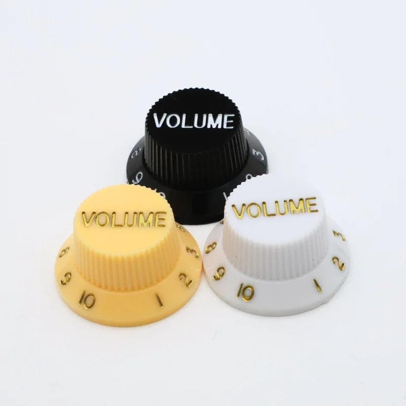 

3-Piece Guitar Control Knobs Set (1V2T) for ST Style Electric Guitar - Universal 32-Teeth Fit (18/24 Spline Compatible)
