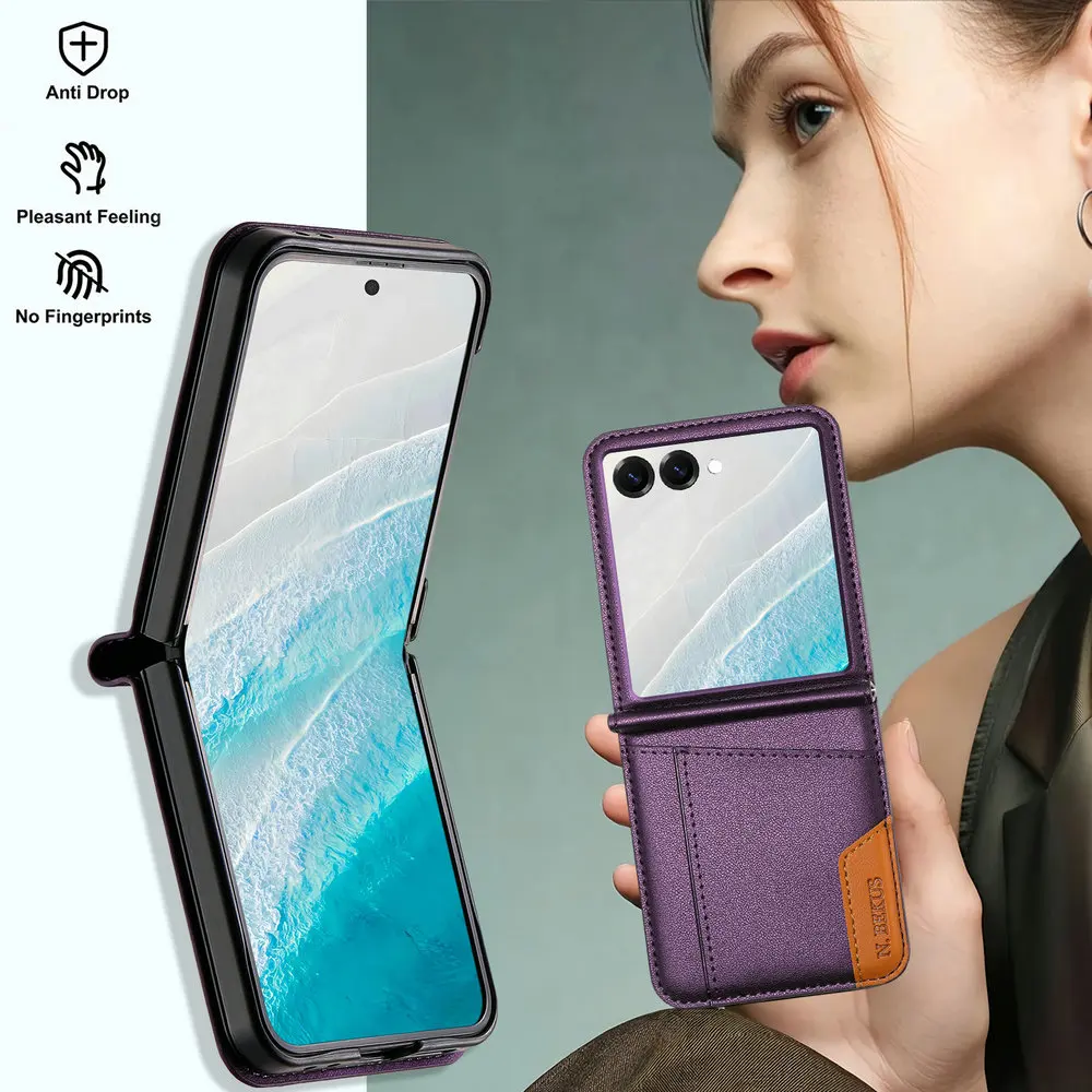 Für Samsung Galaxy Z Flip 8 Flip7 FE Flip-Hülle Leder-Brieftasche Kartenetui Coque Samsung Z Flip 7 Hülle Galaxy ZFlip 6 5 4 3 Magnet-Abdeckung – Detail 11