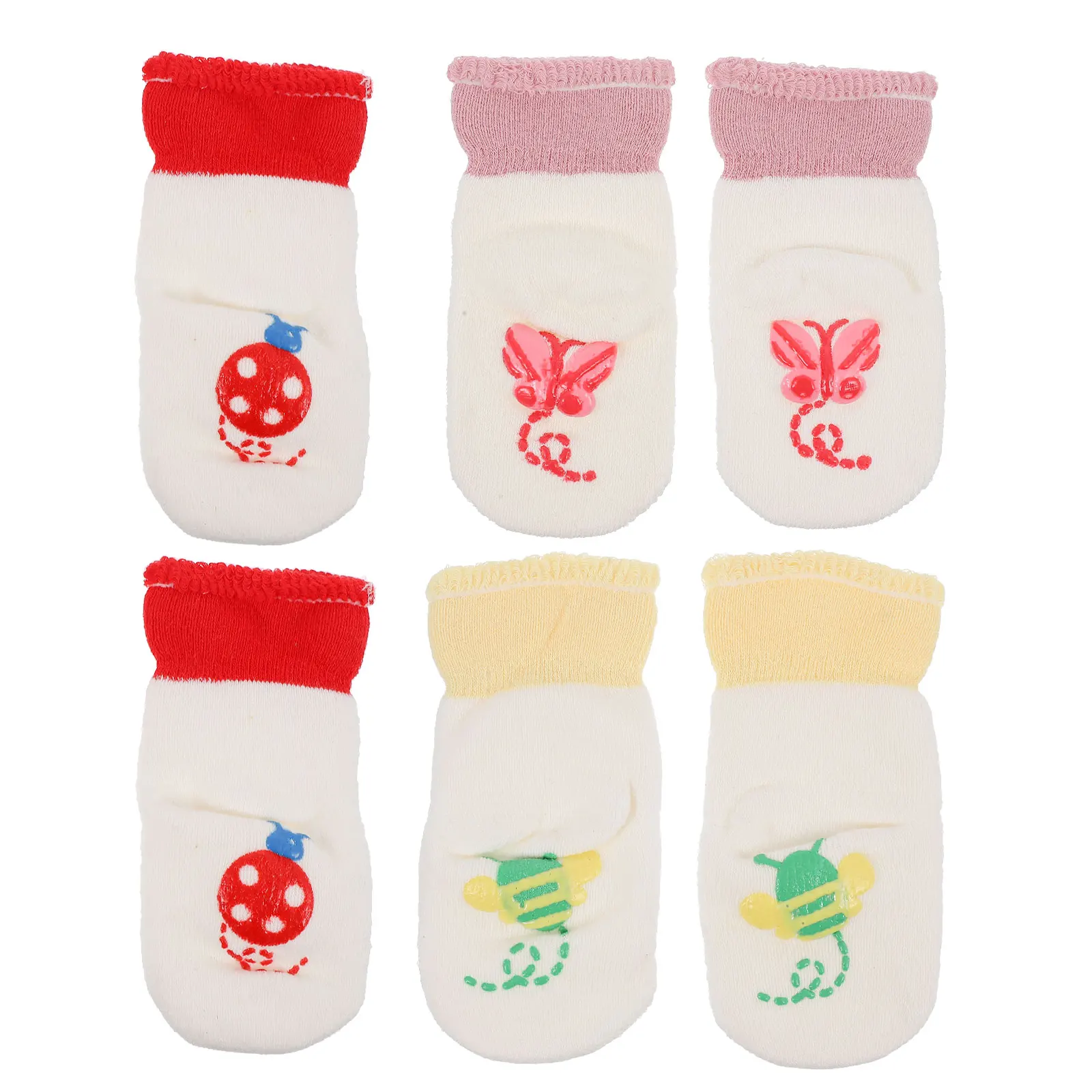 

Warm Baby Socks 3 Pairs Thick Cotton Cartoon Crew Infant Socks Padded Non Slip U Shaped Heel Comfortable Toe Fits Newborn Soft