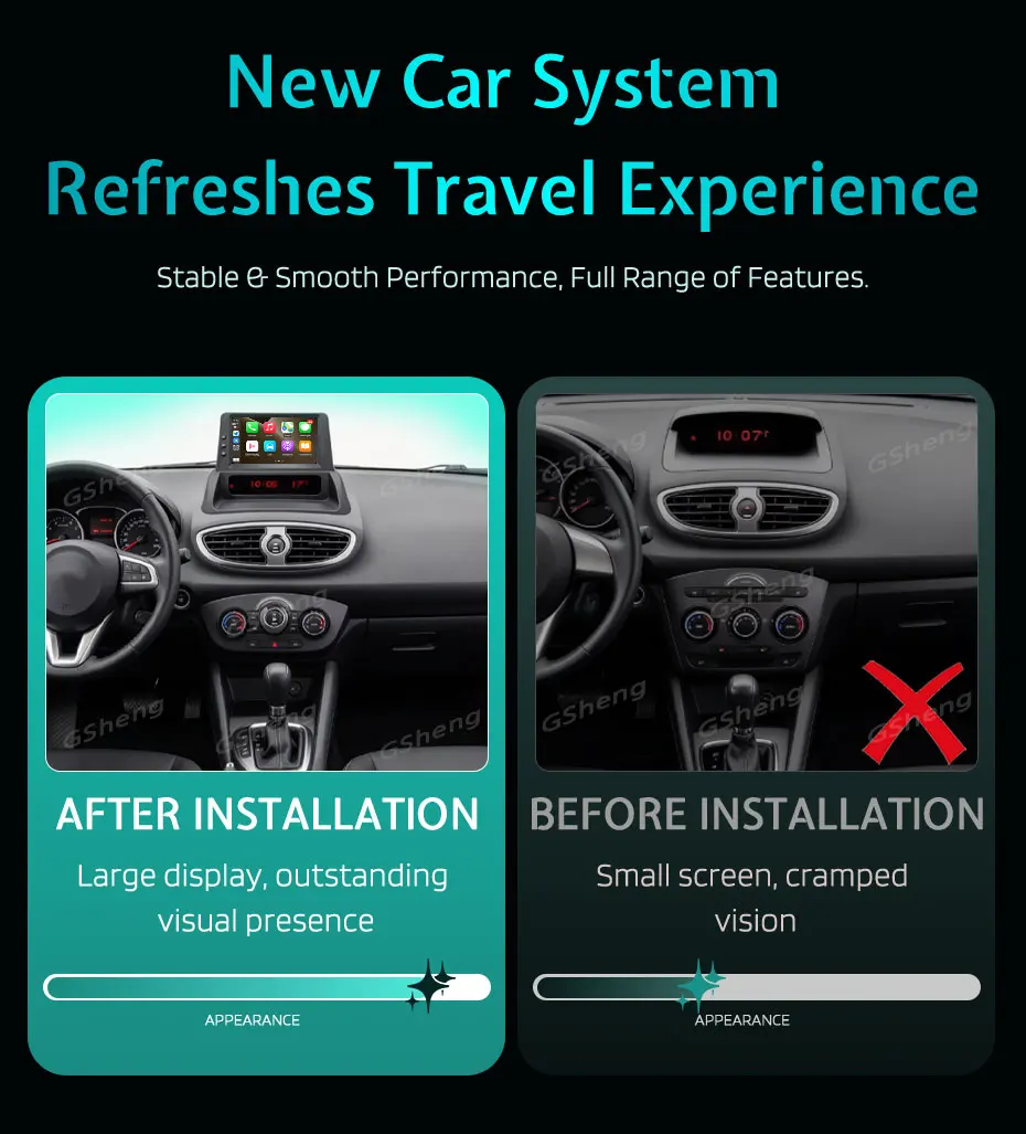 7'' Android 16 Car Radio for Renault Clio 3 2005-2014 Wireless Carplay Android Auto GPS Navigation Bluetooth Wifi FM Multimeda