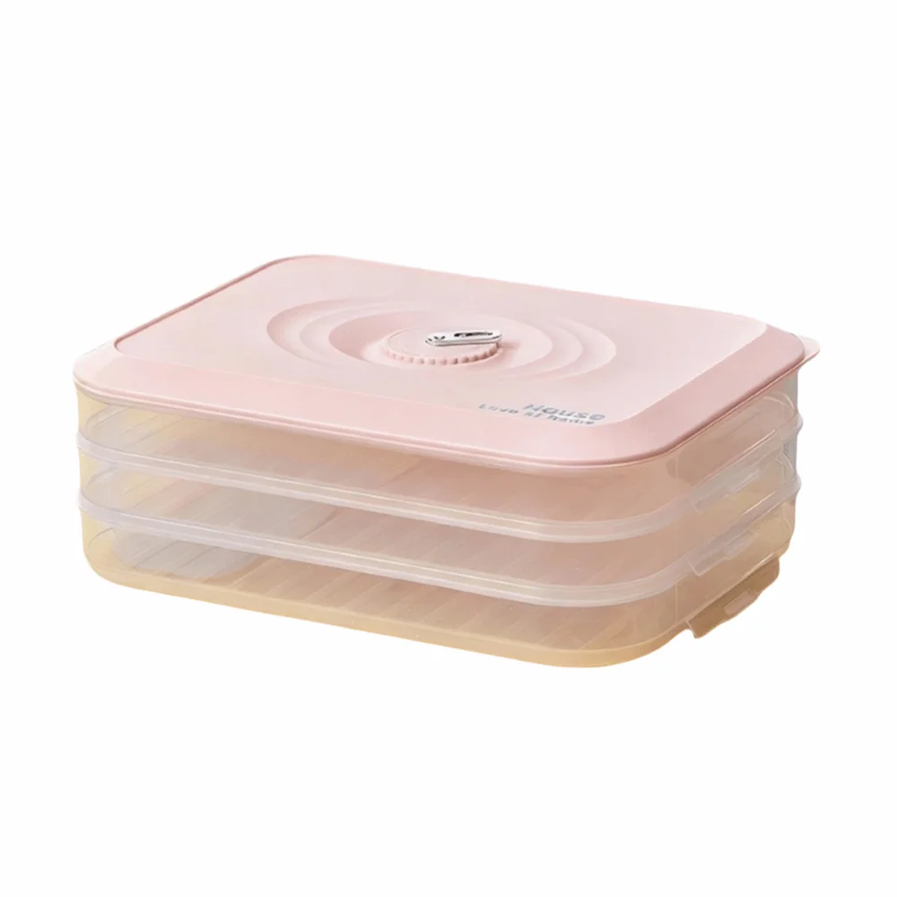 Multi-Layer Dumpling Storage Box Stackable Large Capacity Wonton Storage Box Sealed with Lid Frozen Dumpling Storage Box Kitchen
