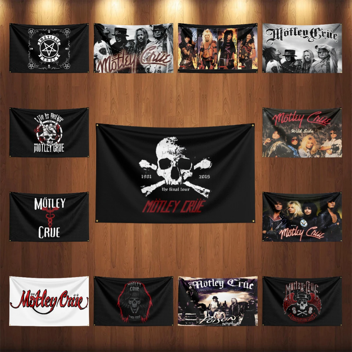 3x5ft M-Motleys Metal Band Flag Polyester Printed Music Banner for Decor Cures