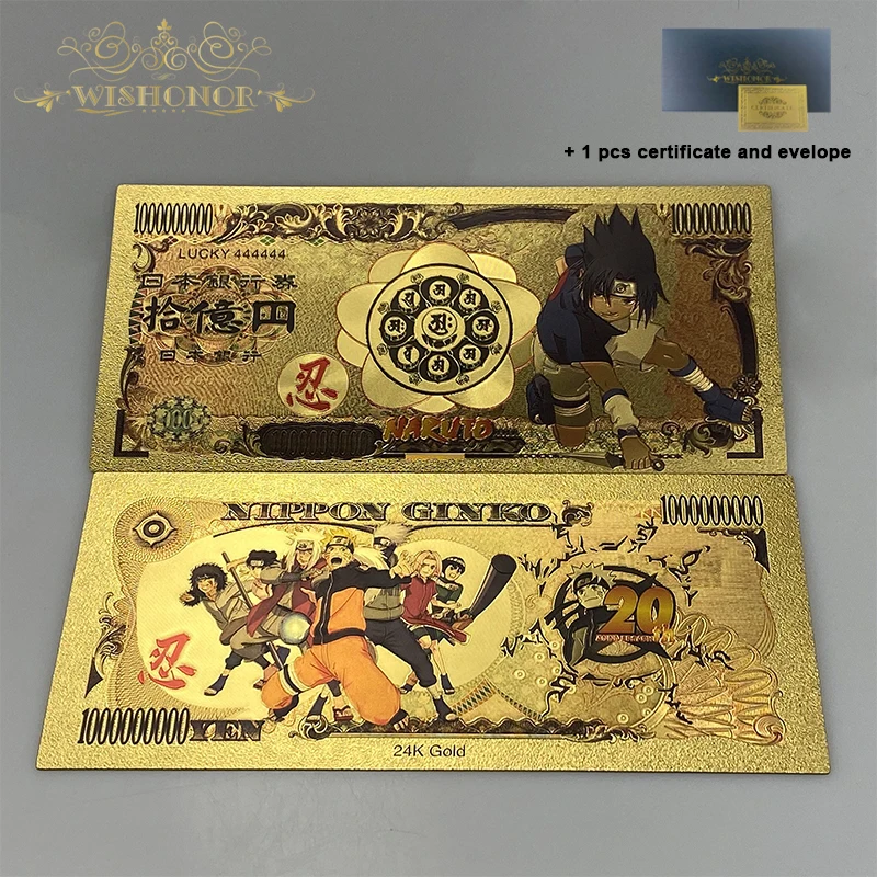 2024 14 types Anime Uzumaki Sasuke Gold banknotes For Collection