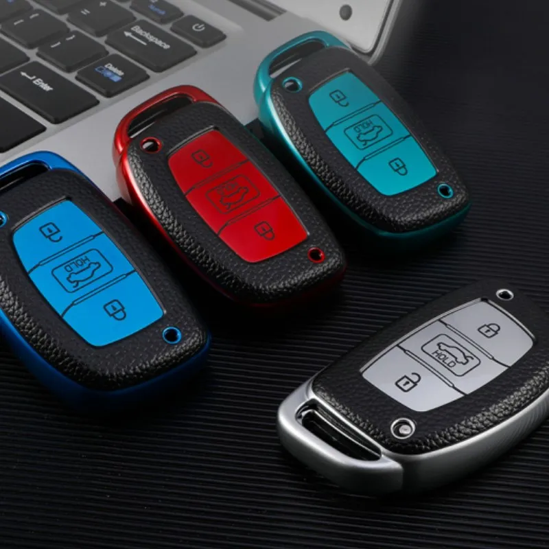 Funda de cuero nueva TPU para llave remota de coche, carcasa para Hyundai Tucson Santa Fe Rena Sonata Elantra Creta Ix35 Ix25 i10 i30 i40