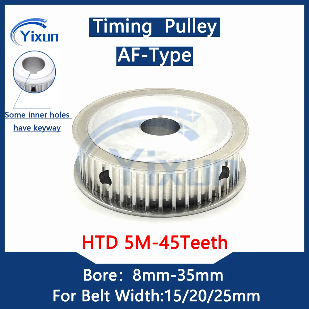 

HTD 5M Timing Pulley 45 Teeth Bore 8mm-35mm For Belt Width 15mm-25mm HTD 5M 45Teeth Keyway Synchronous Wheel 5M Drive Belt Gear