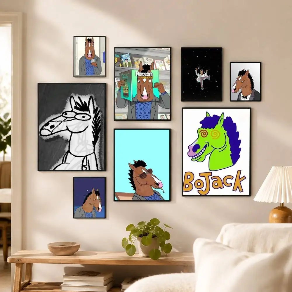 BoJack H-Horseman  Poster Waterproof Wall Art Sticker For Bar Living Room Vintage Decor High Quality Print Gift