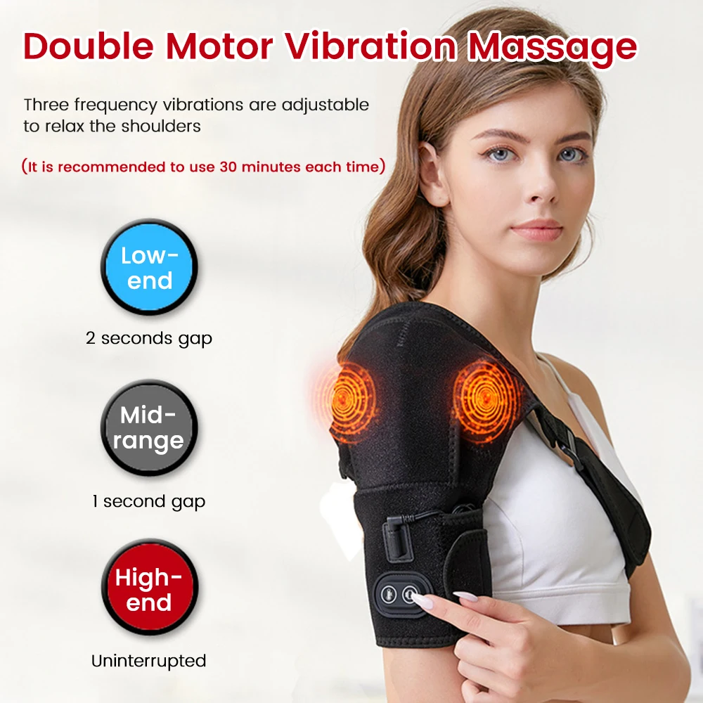 

Electric Shoulder Brace Wrap Massage Hot Compress Vibration Smart Shoulder Massage Warmer Therapy Arm Muscle Relaxation