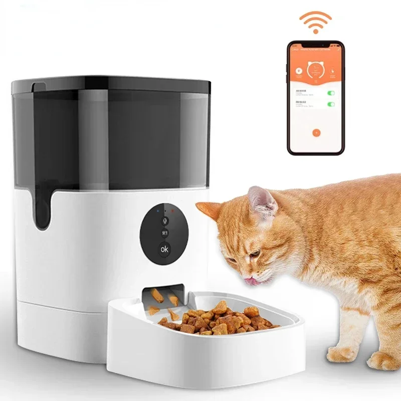 

4л для талисмана Alimentador automático WiFi/botón저 remoto inteligente Control por voz perro gato comida dispensador