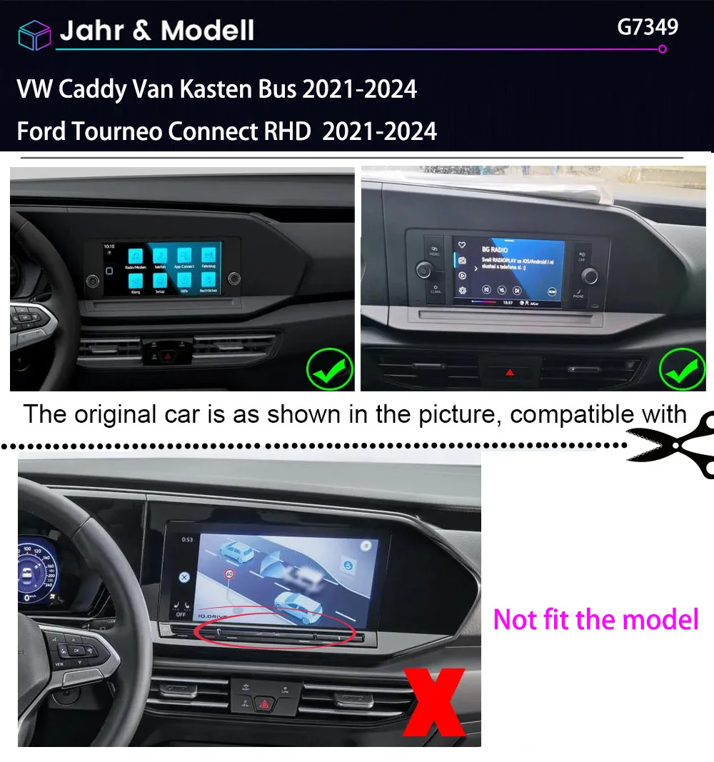 Android Auto car radio wireless Bluetooth Carpaly GPS Navigation+HD rear view camera for Ford Transit Tourneo Connect VW CADDY