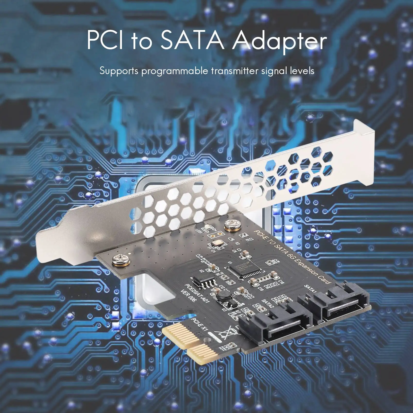 محول بطاقة تحكم بالتوسيع ، PCIe PCI Express إلى SATA ، 2-Port ، SATA III 6G