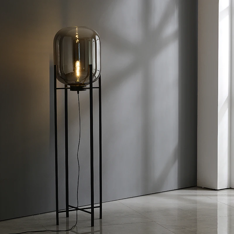 Villa Bubble Oda Pulpo Glass Ball Floor light Smoke Gray Glass Standing Lamp for Bedroom study Living Room Reading Floor Lamp