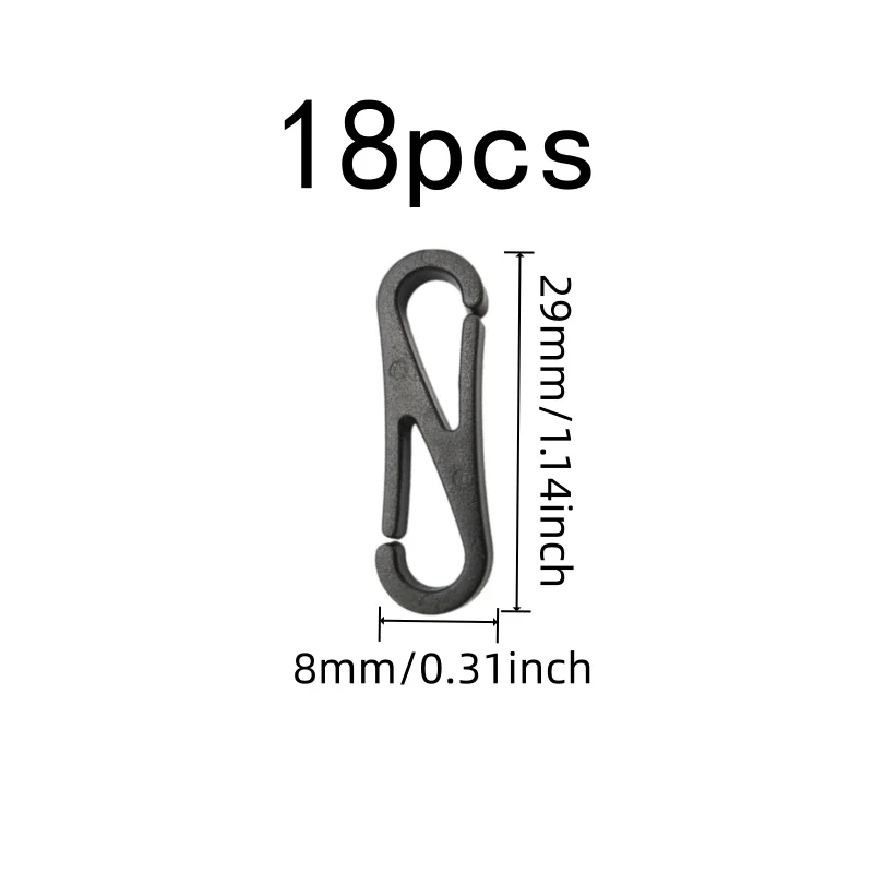 18 pcs Plastic Spring Hooks, Double Head Connection, Bag Accessory Fixing Daily Small Item Hanging, Lightweight Plastic