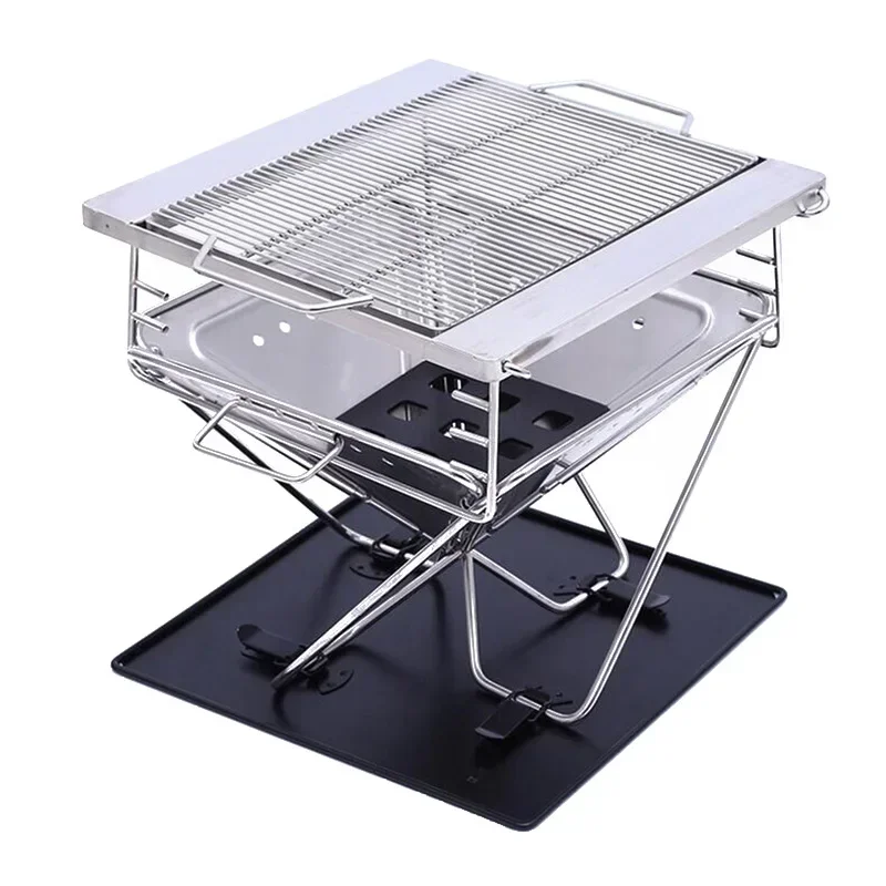 CHANGE MOORE Outdoor Camping Wood Stove Portable Folding Secondary Conbustion Detachable Burning Barbecue Shelf Winter Camping