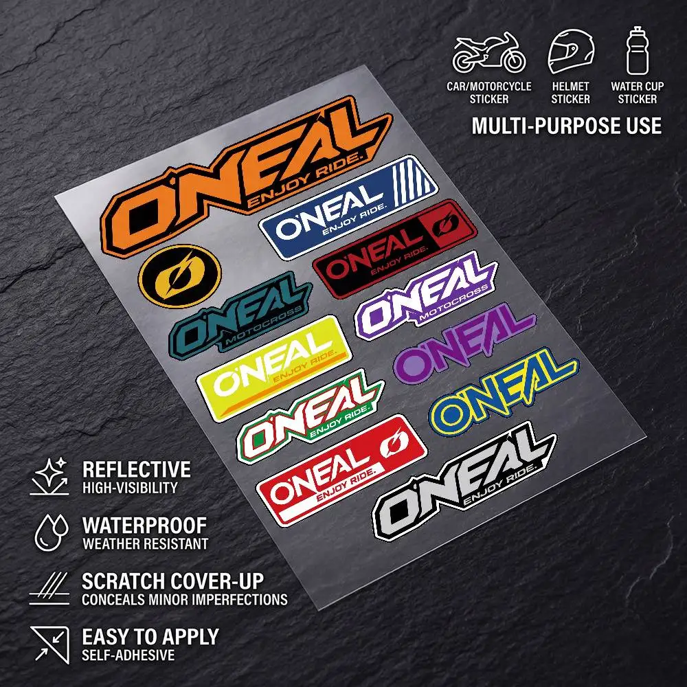 O'NeA-l Universal Multi-Purpose Reflective Waterproof Stickers Scratch Conceal For Auto Bike Helmet Mug Fridge Decoration