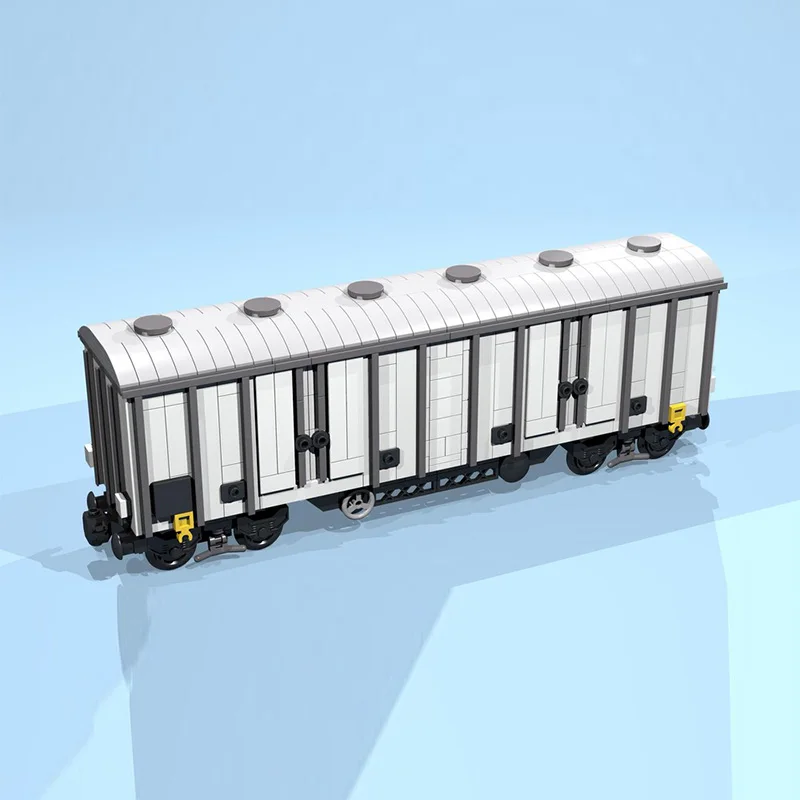 City Car Model MOC Building Bricks 8-Wheel White Reefer Wagon Modular Technology Children Holiday Gifts Assemble Toys Suit