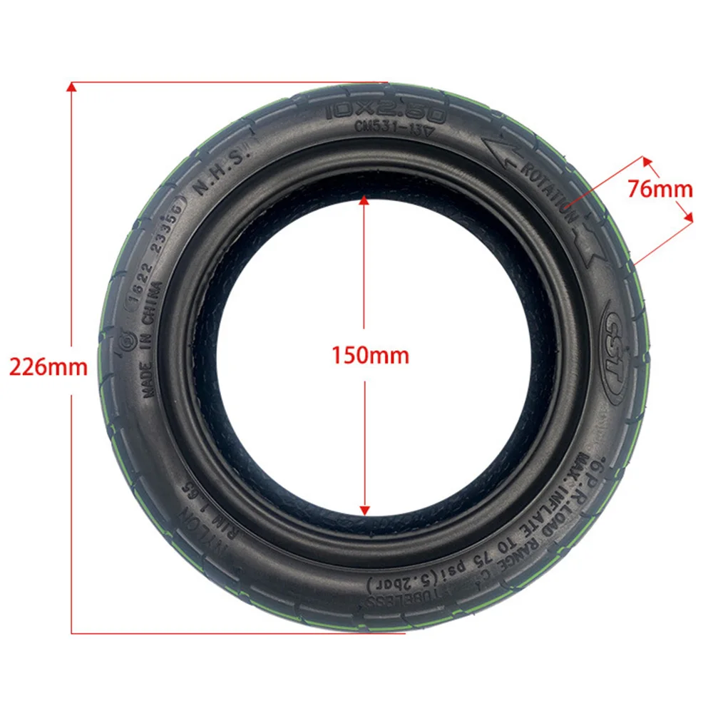 10x2.50 Tubeless Tire CST Wear-Resistant High-Quality Vacuum Tyre for 10 Inch Electric Scooter Wheel Replacement Parts