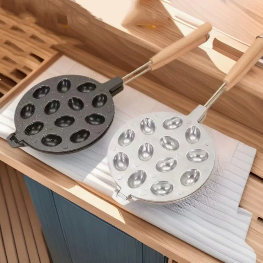 

Household 12/16 Holes Walnut Cookie Mold Wood Handle Non-stick Oreshki Mold Aluminum Alloy Walnut Cookie Maker Kids