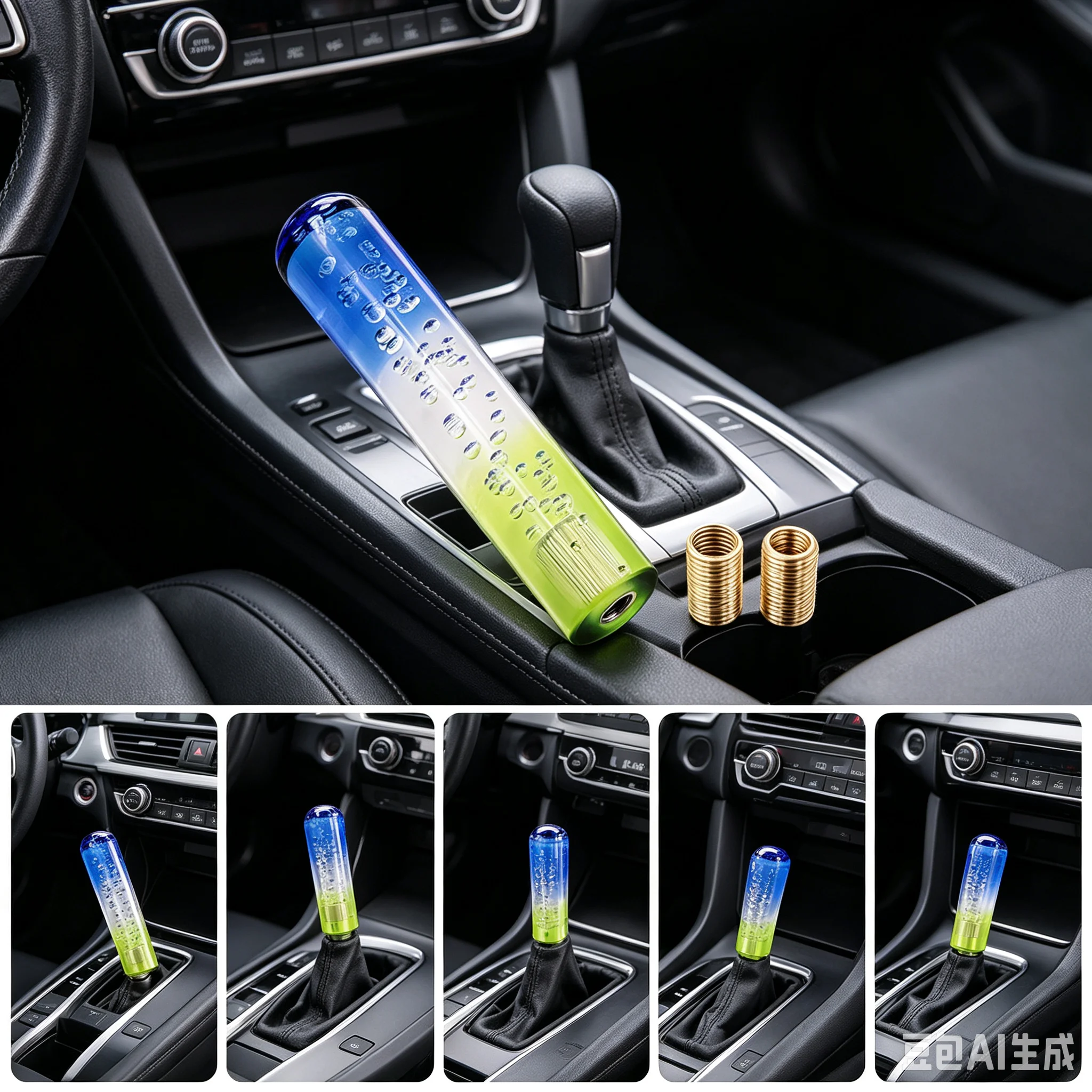 20cm Car Transparent Stitching Multicolor Gear Shift Knob Crystal Bubble Shifter Lever Fit For Honda Toyota Nissan Mitsubishi