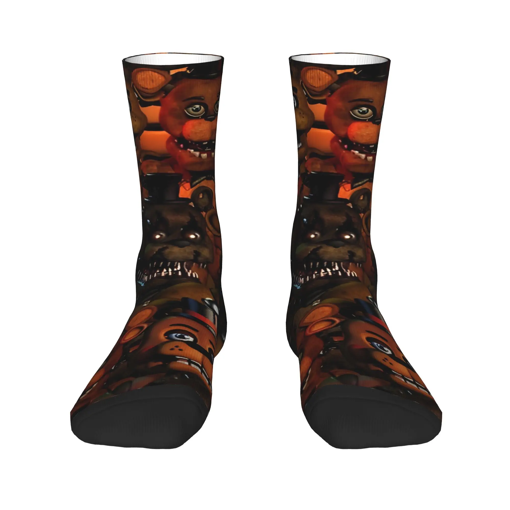 Retro Game Socks FNAF Anti Bacterial Stockings Women Men Medium Soft Outdoor Socks Winter Funny Graphic Socks