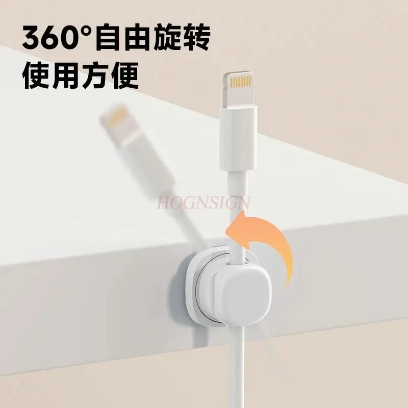 1pcs Rotating cable organizer, desktop data cable storage and organization, wire collection clip, spring fixed cable organizer