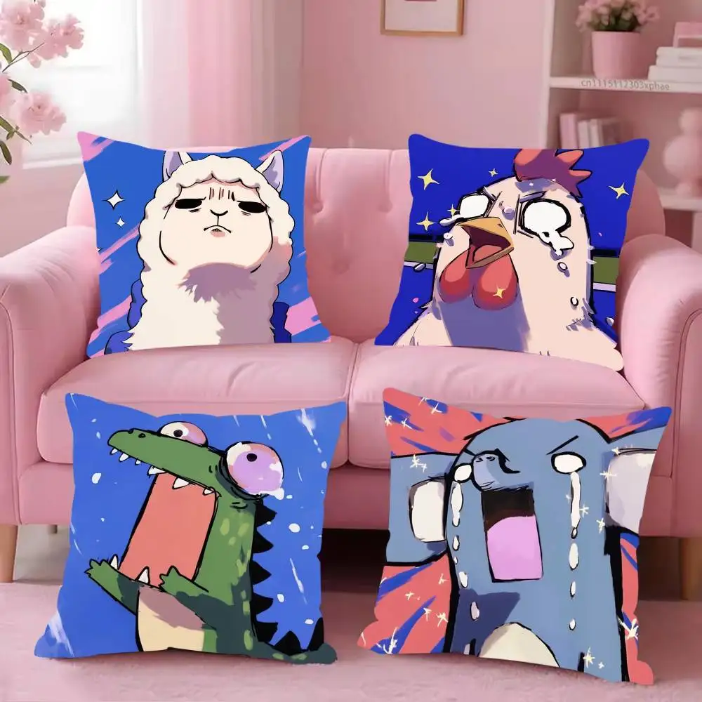 Cute Ai Artwork Animals Pillow Case For Living Room Bedroom Hotel Pattern Printed Cushion Cover Decorations and Protector