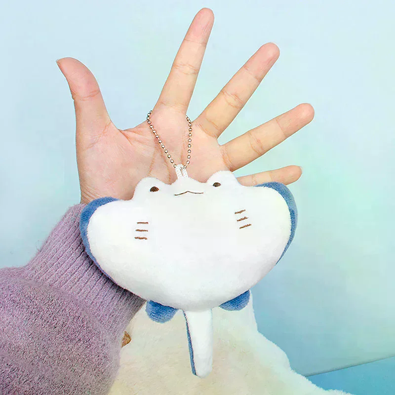 1pc Cartoon Doll Toy Marine Animal Devil Rays Plush Ornament Stuffed Manta Ray Keychain Pendant Kids Girls Gifts