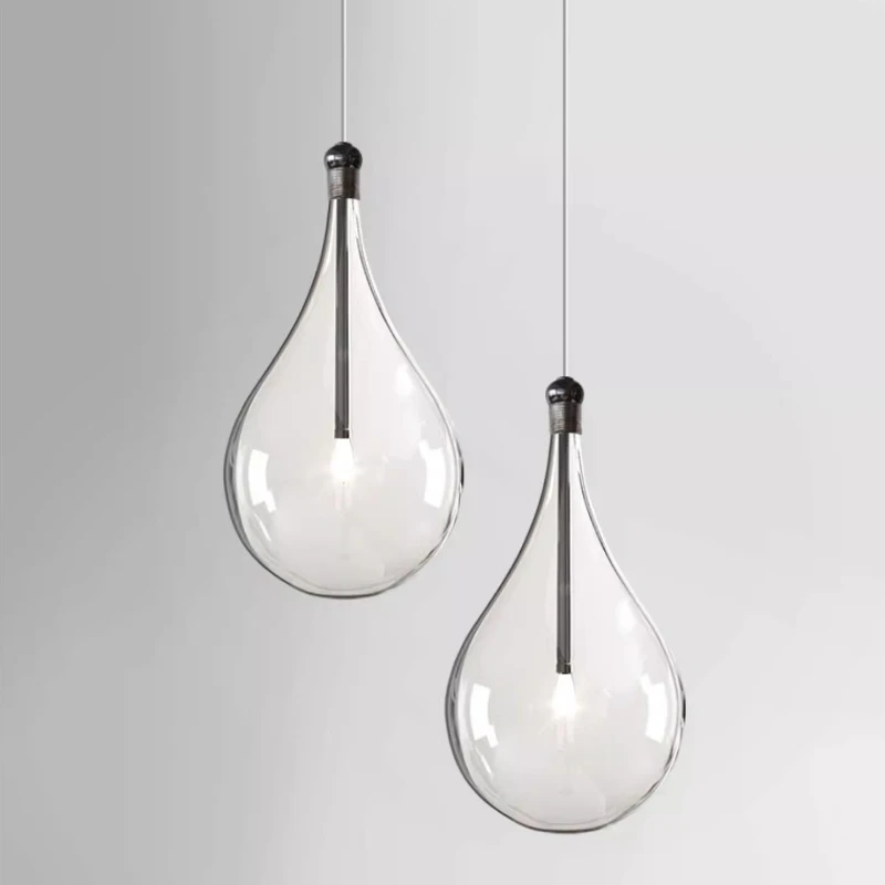 

Nordic Minimalist Glass Pendant Lights LED bulb Chandelier Decor Kitchen drop lamps Dining Room Living room bedroom decor lamp