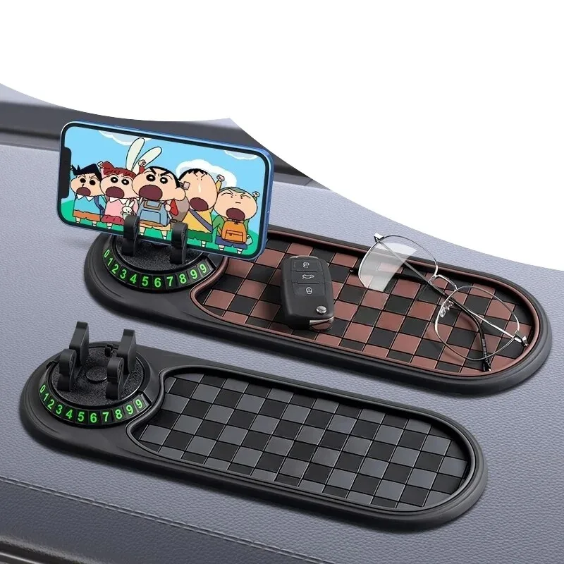 

Car Phone Holder Dashboard Anti Slip Mat 360 Rotation Universal Mount Parking Number Plate Multifunctional Interior Accessories