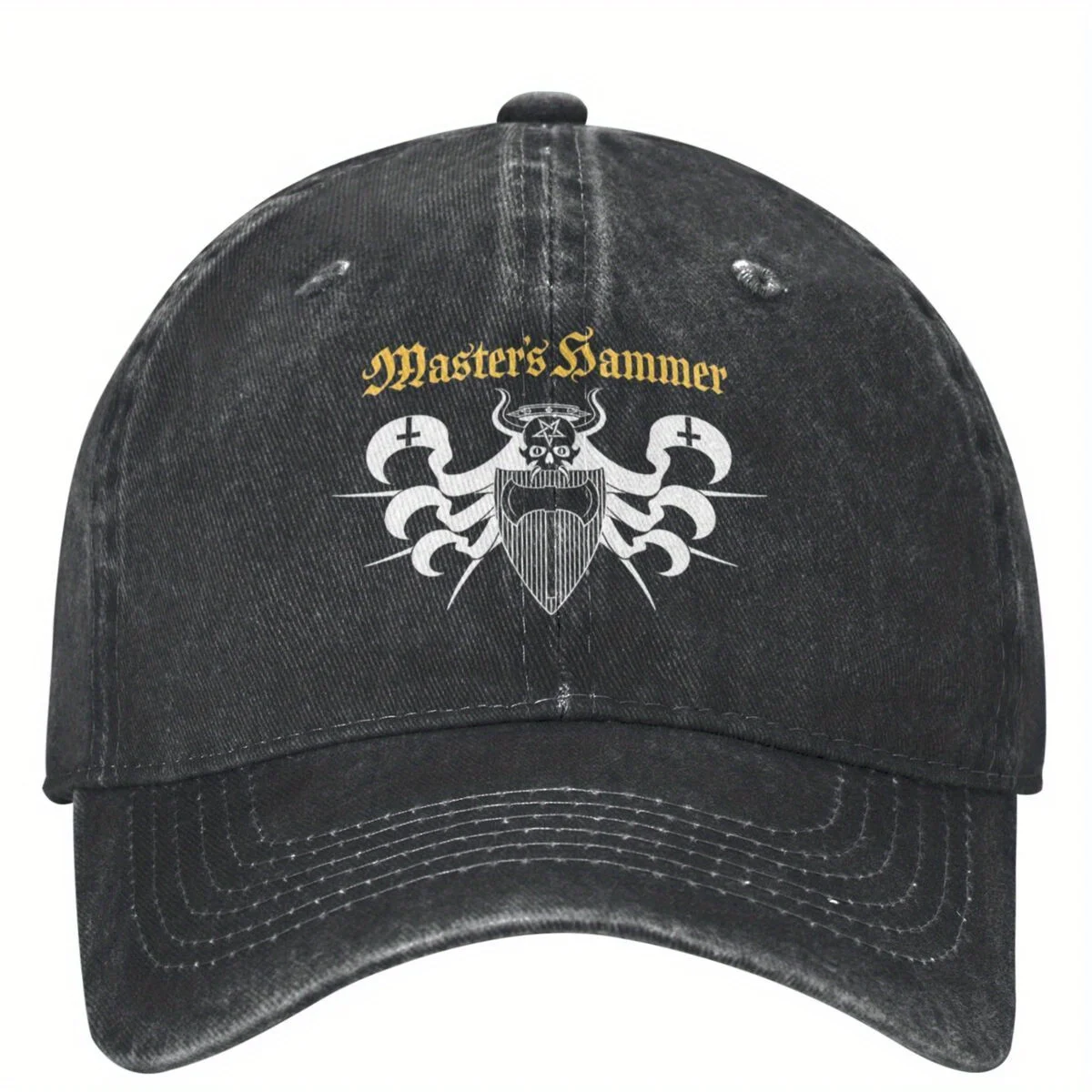 NEW Masters Hammer Ritual Black Metal Baseball Cap- Y2K Hip Hop Dad Hat with Intricate Graphic Design, Lightweight& Breathable