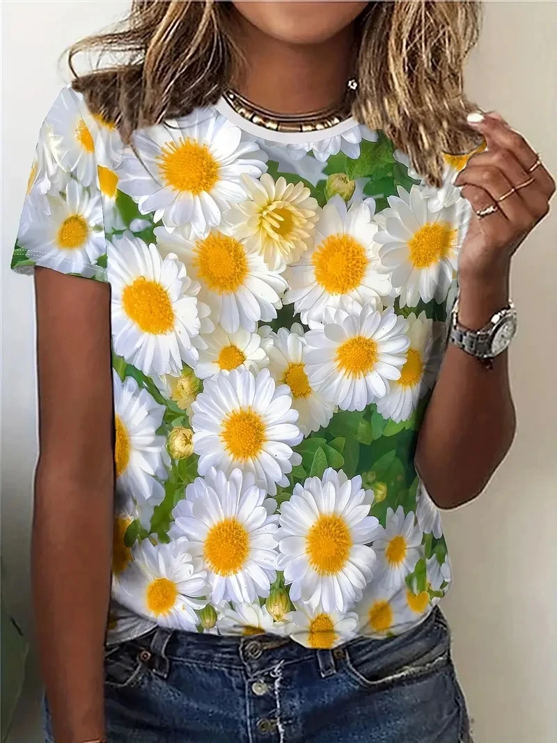 

Women's Plus Size 3D Printed Short Sleeved T-shirt, Loose and Casual,soft,comfortable and Breathable,suitable for Outdoor Sports