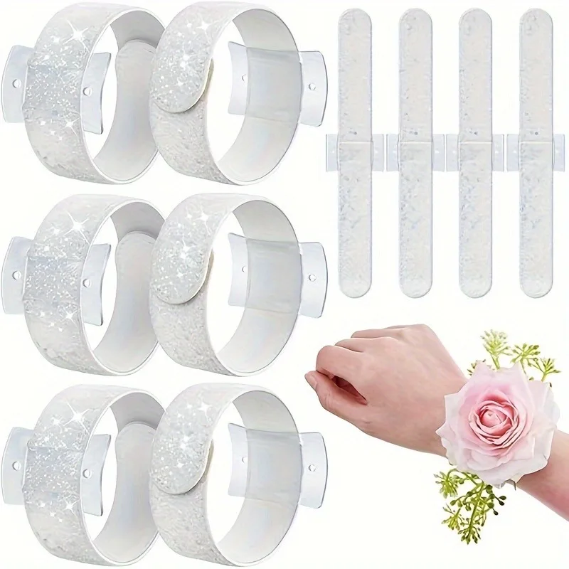 

6 шт., браслеты-шлепки, браслеты-корсаж на запястье, браслет-корсаж с цветочным принтом, свадебные браслеты, сделай сам, наручные корсажи, доступ