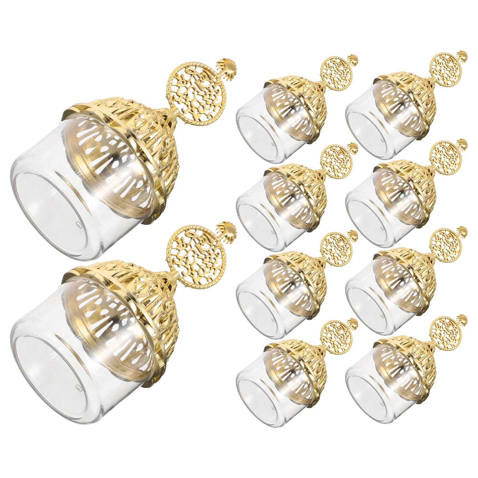 

12Pcs Round Candy Boxes Clear Plastic Favor Containers Gold Dome Lid Wedding Candy Party Favor Boxes Birthday Treat Packaging