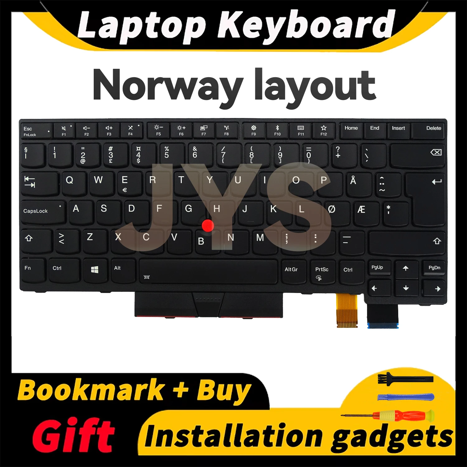 

For Lenovo ThinkPad T470/T480/A475/A485 laptop keyboard with backlight Norway layout keyboards internal 01AX548 01AX589