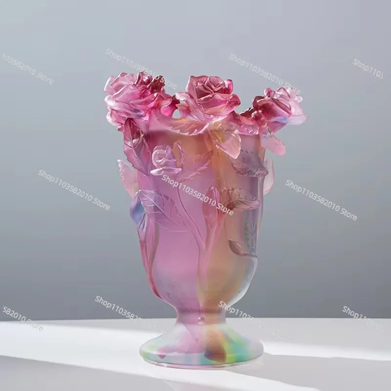 Middle Eastern Crystal Incense Burner Rose Custom Buckhall Home Decoration Vase