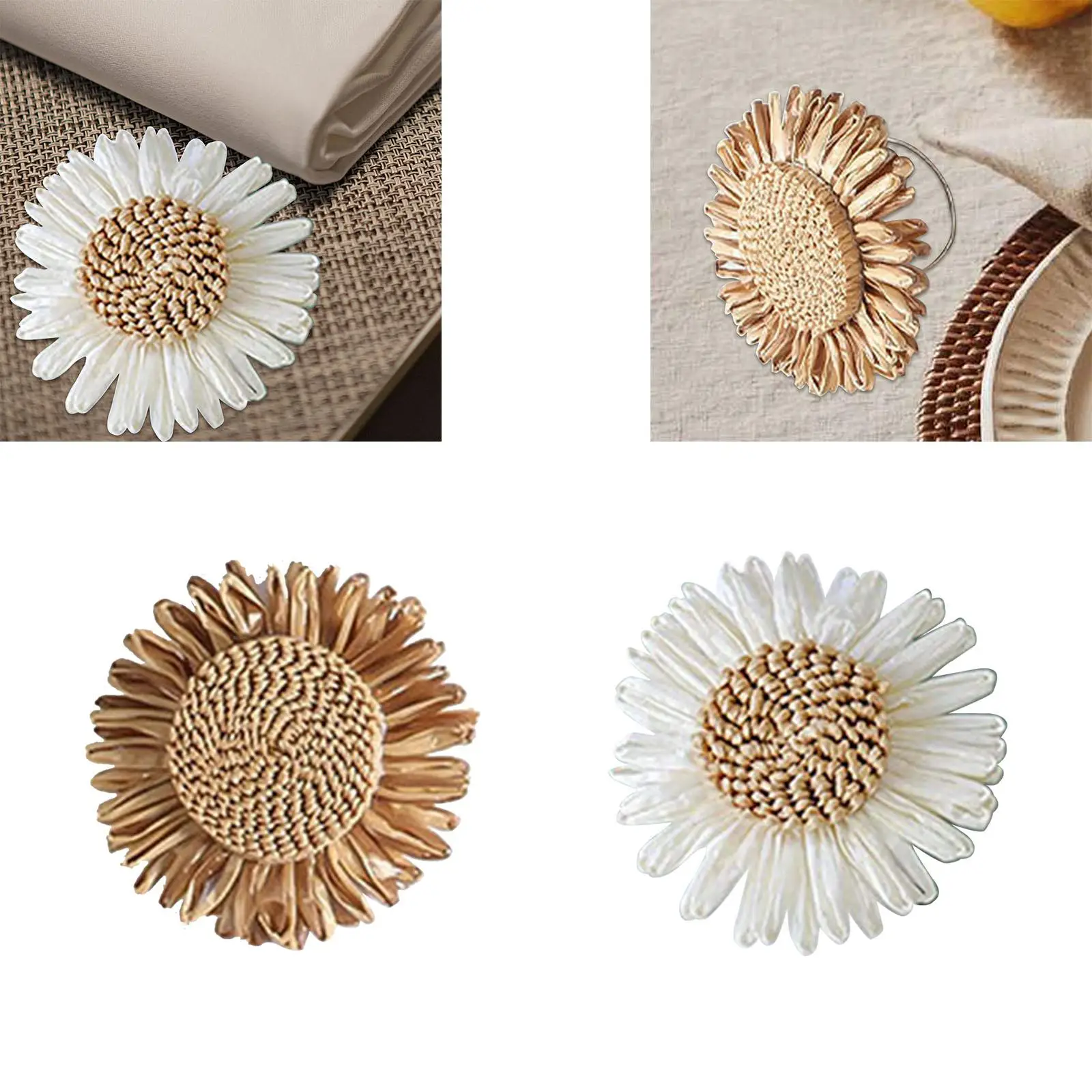 Flower Napkin Ring Elegant Dining Table Setting Napkin Holder for Banquet Holiday Family Gatherings Wedding Receptions Decor