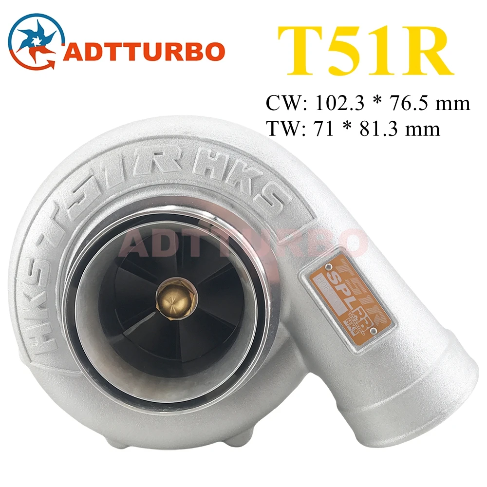 

T51R Turbo Performance Turbocharger V-Band A/R 1.0 Boost Dual Ball Bearing Racing Car Turbine Compressor Wheel 102.3 ×76.5 MM