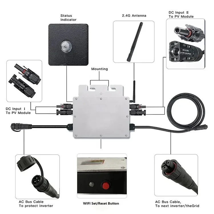 Deye SUN500G3-EU-230 Smart Wifi Monitor 500W Grid Tie Solar Power Micro Inverter For Solar Panel