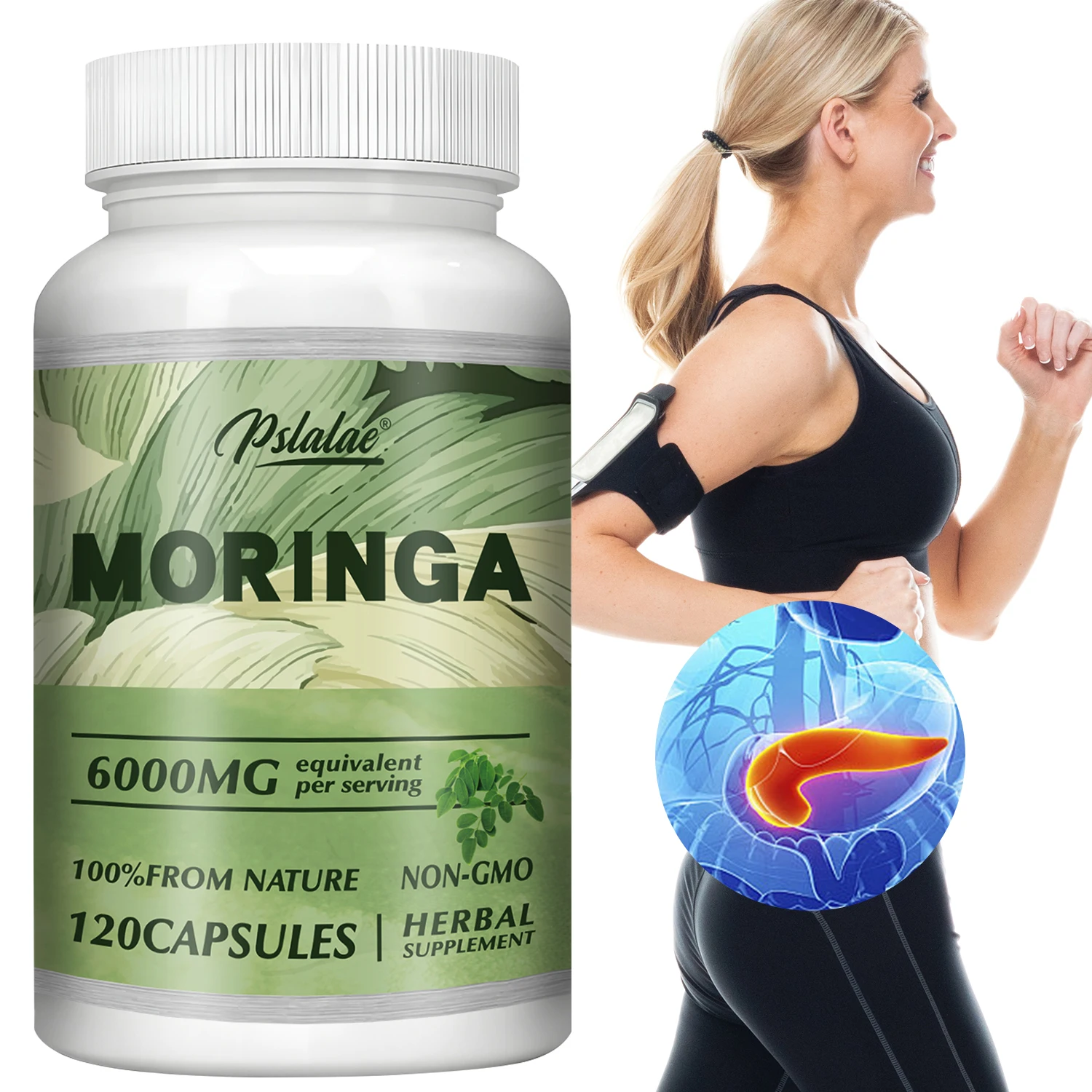 

Moringa 6000mg - Support Immune System, Metabolism, Energy, Antioxidants - 120 Capsules