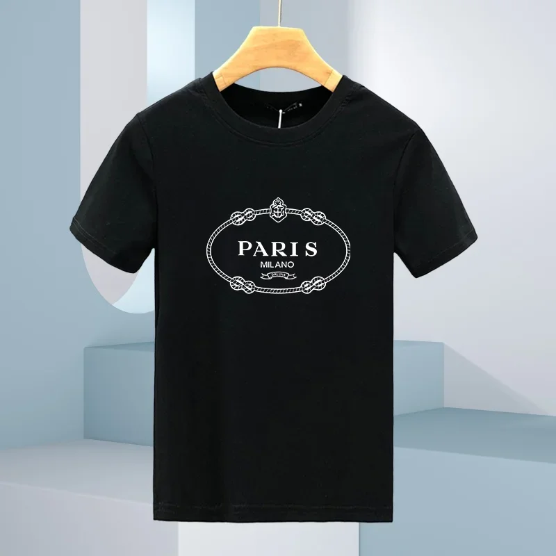2025 الكلاسيكية الرجال النساء تي شيرت العلامة التجارية باريس قميص مطبوع الملابس مصمم المحملة الفاخرة القطن المتضخم تي شيرت الصيف الاتجاه القمم