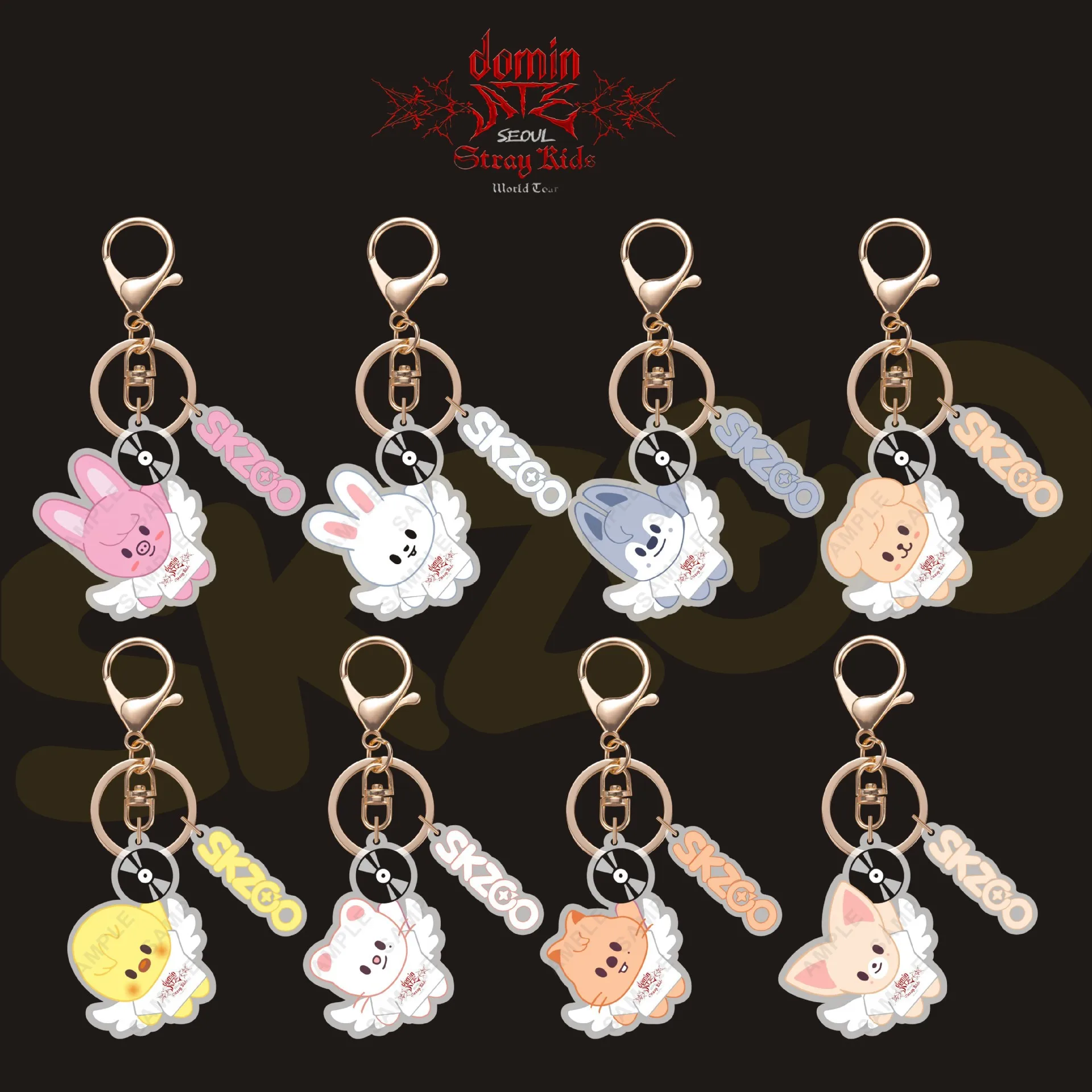 

Straykids Acrylic Keychain New Cartoon Style SKZoo Series Peripheral Cartoon Keychain Pendant