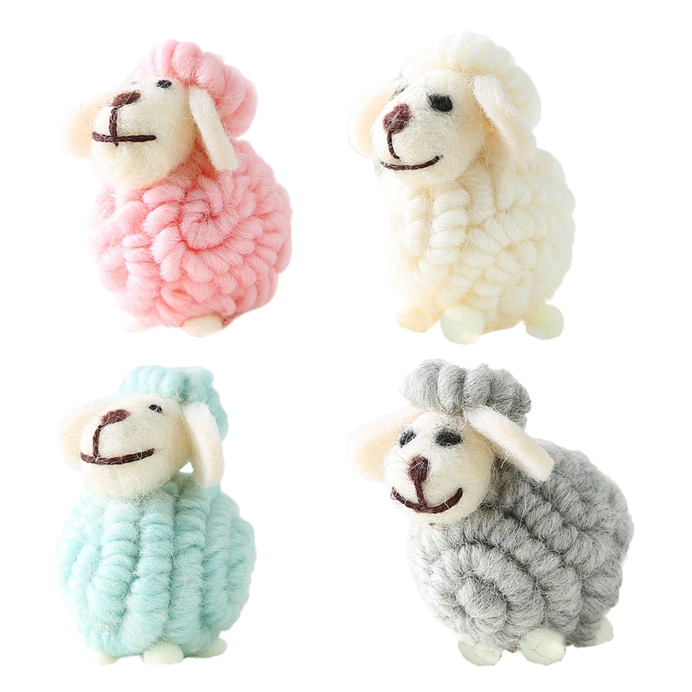 

4 Pcs Sheep Decoration Miniature Christmas naments Pendant Desktop Room Hanging Pendant Gift