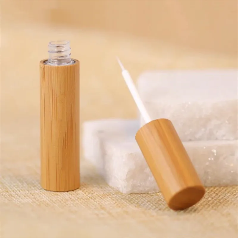 Natural Health Bamboo Lip Gloss Glaze Tube Eyelash Mascara Bottle High-grade Eyeliner Container DIY Nail Edge Oil Empty Tube