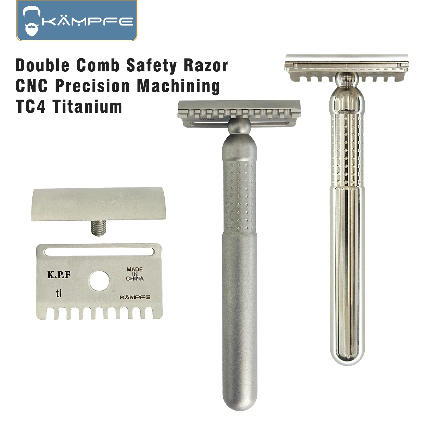 KAMPFE TC4 Titanium Double Comb Safety Razor CNC Precision Machining Boyfriend Gift shaving machine men