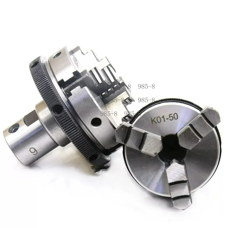 K01-50 Connecting Rod Matching 6mm 3-Jaw Self-Centering Chuck, Hand-Tightened Precision Lathe Tool For Wood Metal Processing