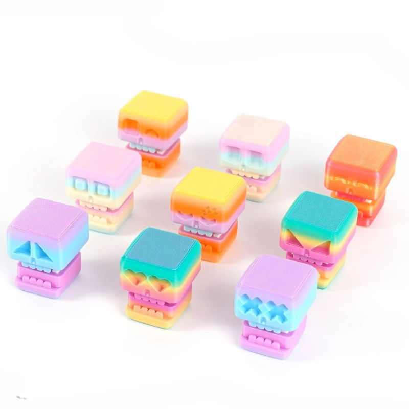 해골 단추 3D 인쇄 데스크탑 장식 장식 할로윈 선물 EDC 스트레스 릴리프 장난감 홈 장식 재미 있은 장난감 9 개/대