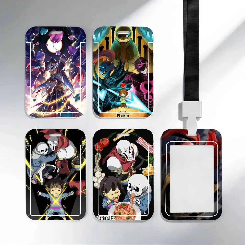 Undertale Animated Game Black Lanyard Card Holders Student Meal Cards And Campus Ids School