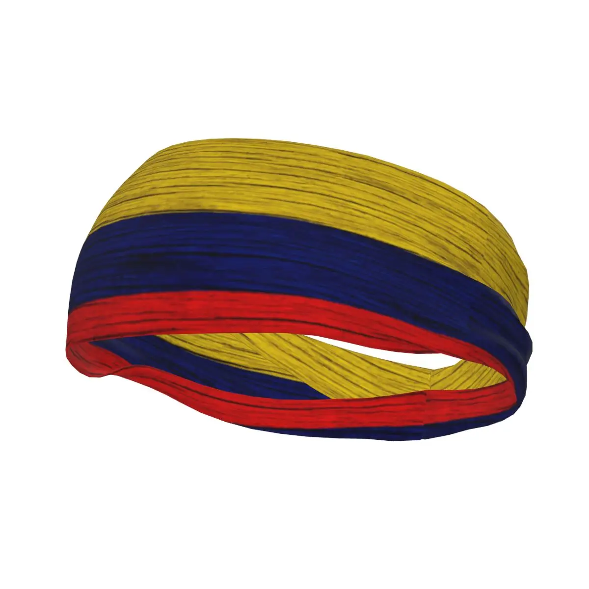 

Headband Sports Yoga Fitness Stretch Sweatband Hair Band Elasticity Headband Colombia Flag Wood Texture