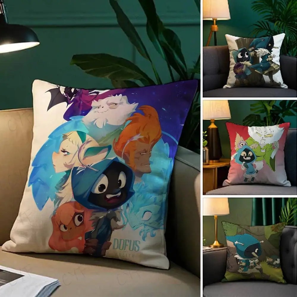 

Game D-Dofus Pillow Case Custom Printed Brushed Fleece Pillow, Baby Skin-Touch, Eco-Friendly Dye-Sublimation Cushion for Home De